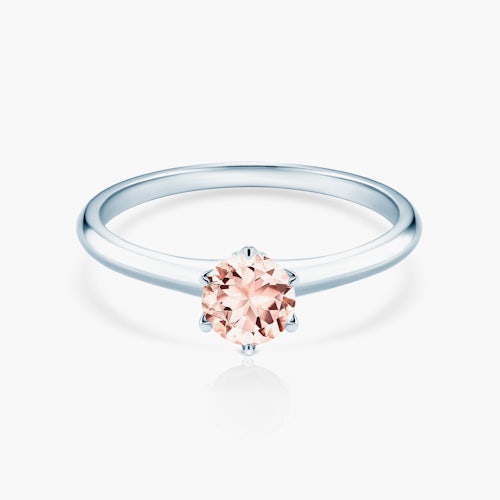 Pierścionek zaręczynowy The Journey: białe złoto, morganit